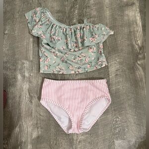 Ruffle Butts Floral Pink Ruffle Swim Suit